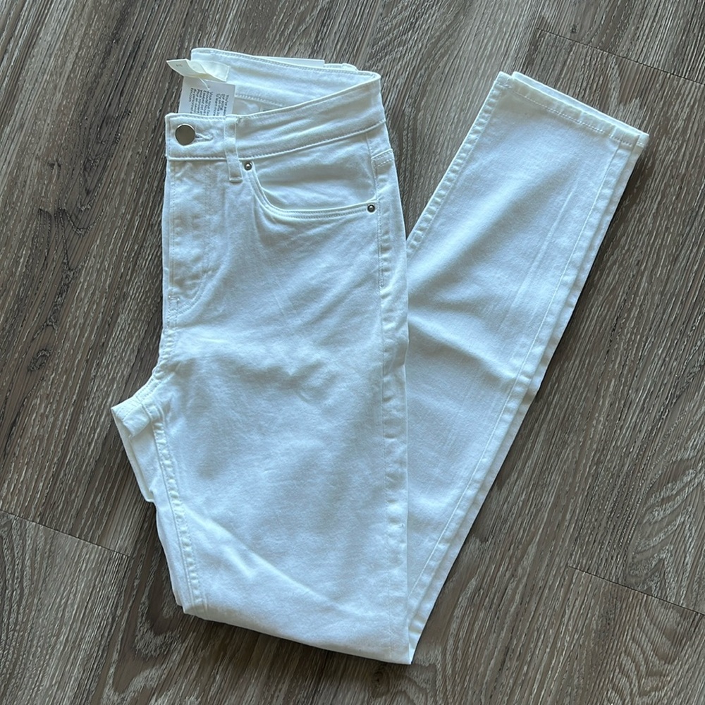 High Waisted White Skinny Jeans